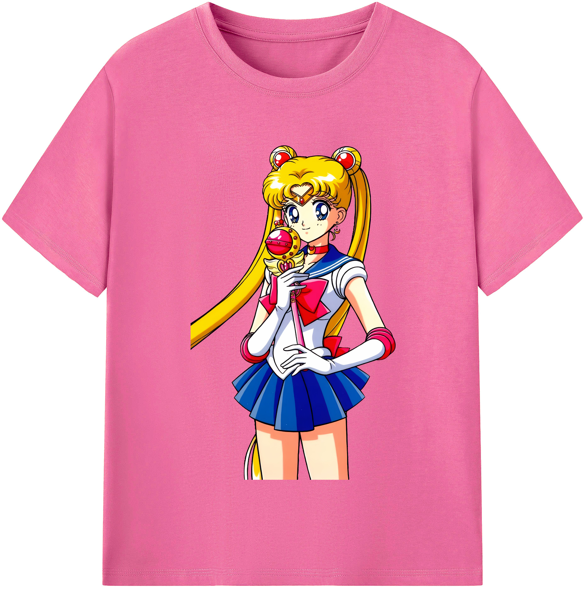 （画像用） 美少女戦士セーラームーン 月野 うさぎ つきの うさぎ Sailor Moon Tsukino Usagi レディースカジュアルプリントTシャツ（綿100％）